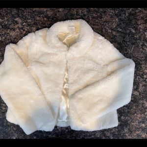 Gymboree winter White faux fur jacket L(10-12)